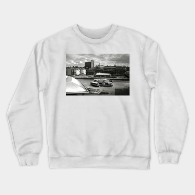 Landscape looking across Norwich bus station, Norfolk, UK Crewneck Sweatshirt by richflintphoto